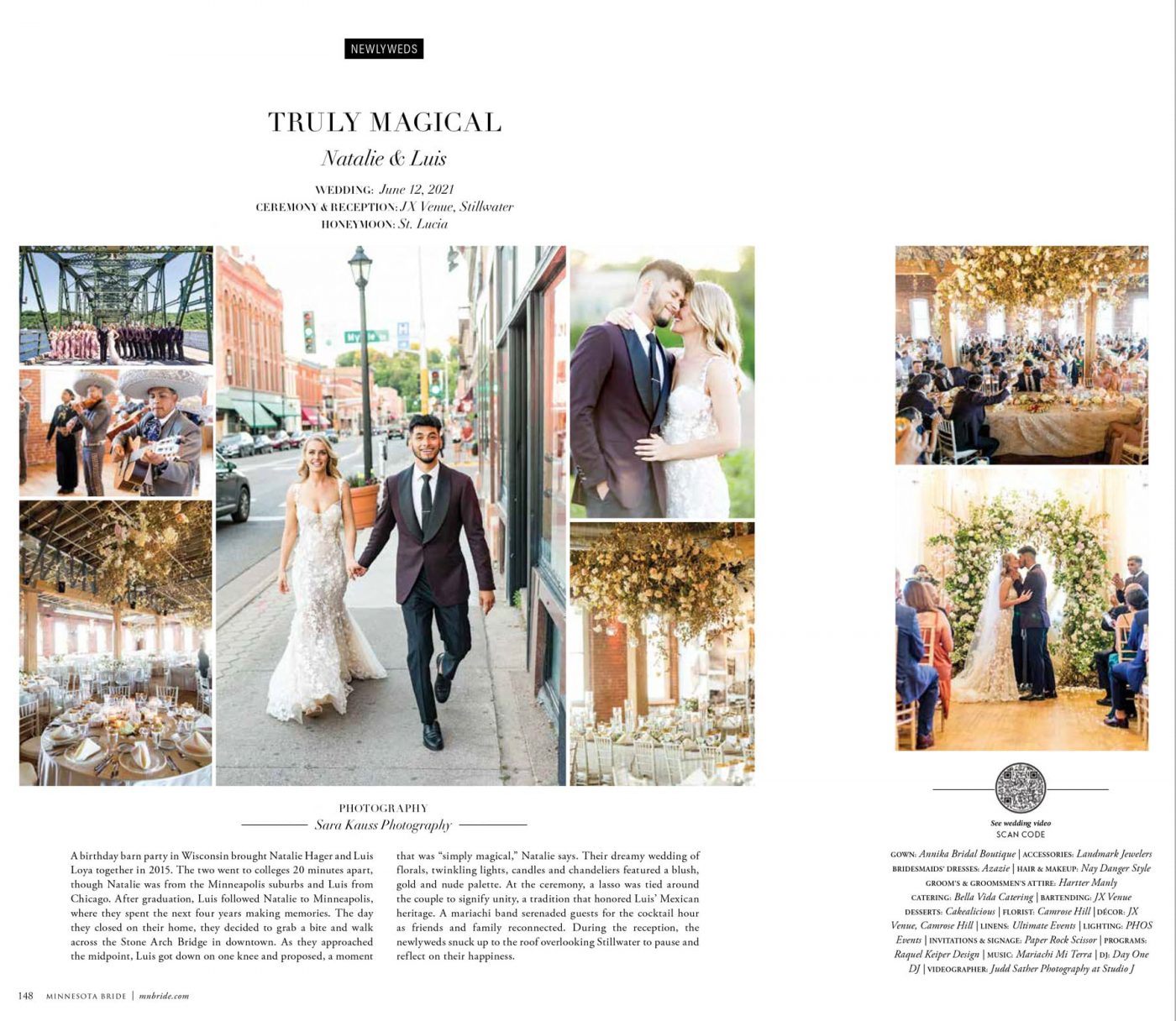 Minnesota Bride Magazine Wedding | Natalie and Luis - Sara Kauss Photography, image size:1400x1216