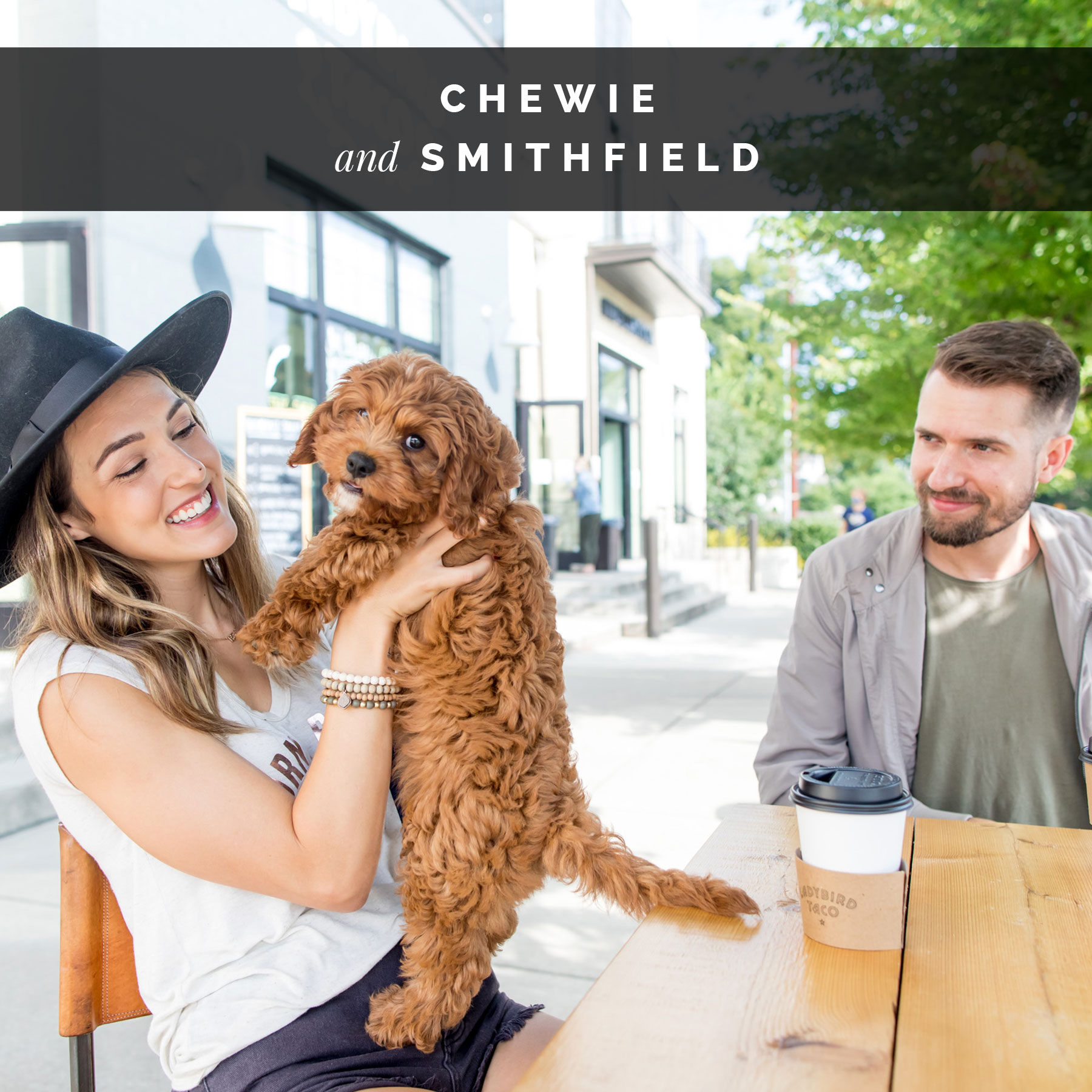 Smithfield and their dog, Chewie | Celebrity Dogs and Their People by Sara Kauss